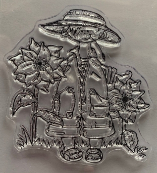 Clear Stamp Snoesjes, Knabe mit Sonnenblume